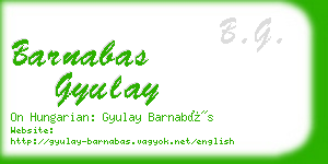 barnabas gyulay business card